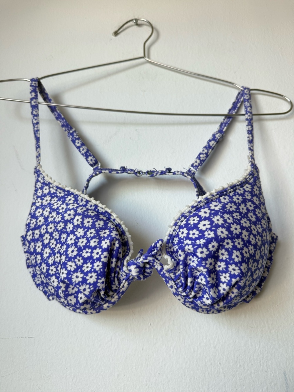 Vintage Floral Knot Front Bikini Top